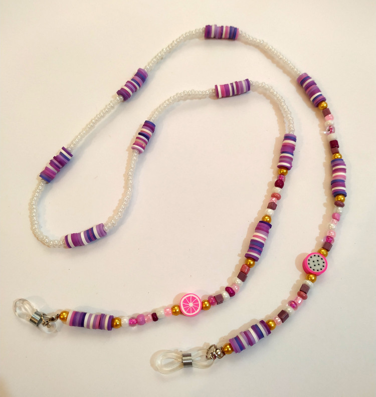 بند عینک فیمو رنگی با طراحی فانتزی و مهره های جذاب