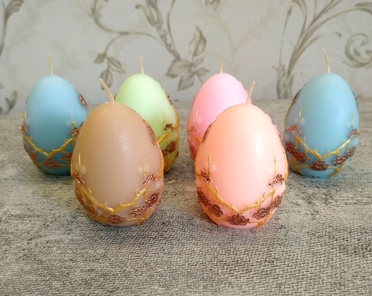 شمع تخم مرغی شکوفه بهاری مناسب سفره هفت سین