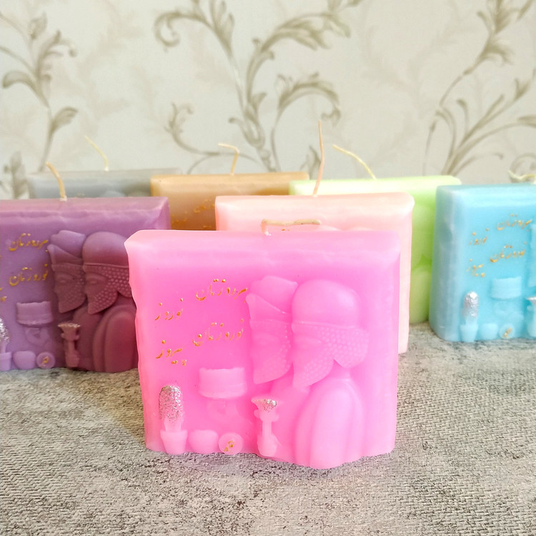 شمع سفارشی برای نوروز با نقش برجسته کتیبه هخامنشی