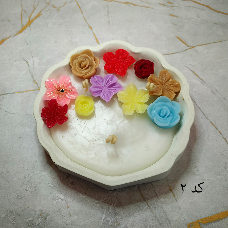 سنگ مصنوعی و شمع با الهام از گلهای بهاری