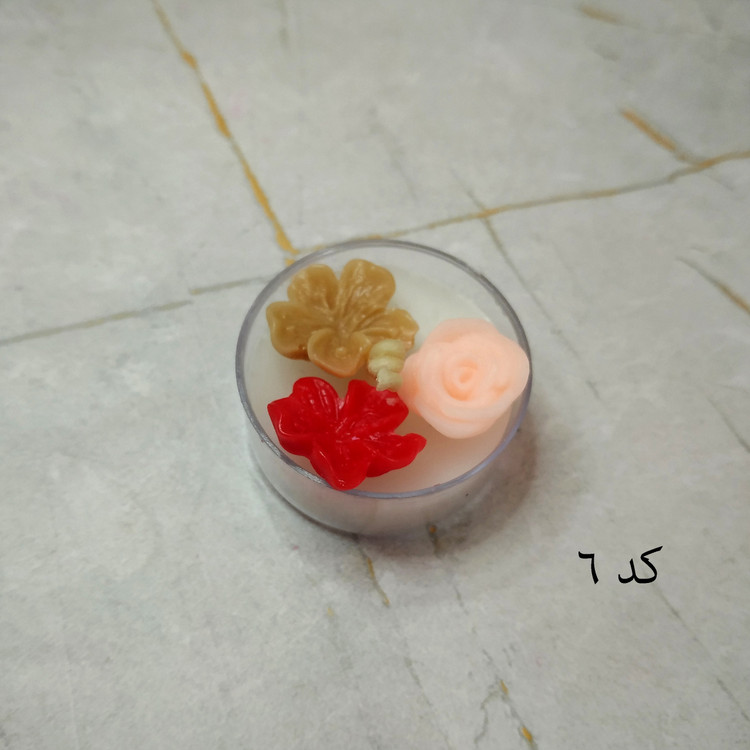 سنگ مصنوعی و شمع با طراحی گلهای بهاری