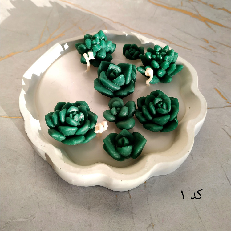 حوضچه سنگ مصنوعی و شمع مدل کاکتوس تزئینی