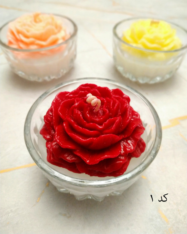 شمع گل با پیاله شیشه ای مناسب هدیه
