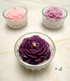 شمع گل آلاله با پیاله شیشه ای تزئینی