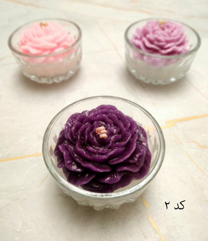 شمع گل آلاله با پیاله شیشه ای تزئینی