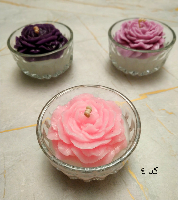 سفارش شمع گل با پیاله شیشه ای