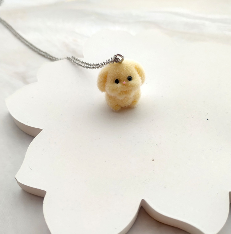 گردنبند دخترانه فانتزی طرح خرگوش عروسکی با زنجیر استیل